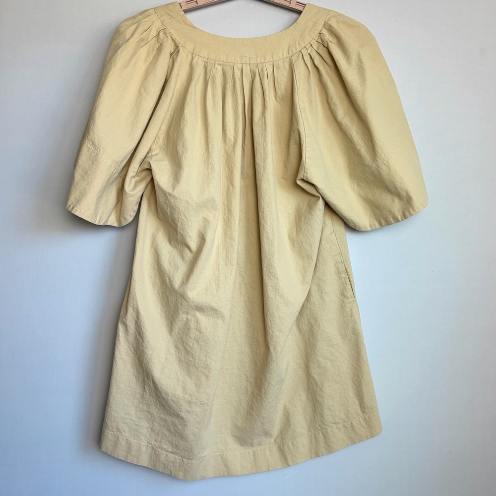 Pomander Place Tuckernuck Mini Dress Khaki Finley Flutter Sleeve Sz M READ - Picture 7 of 14